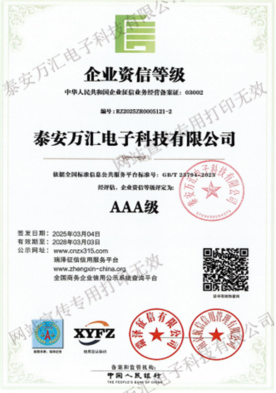 企业资信等级证书